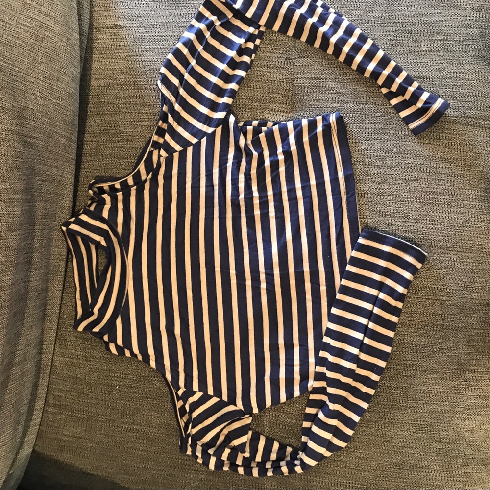 Striped Crop Top with open shoulders